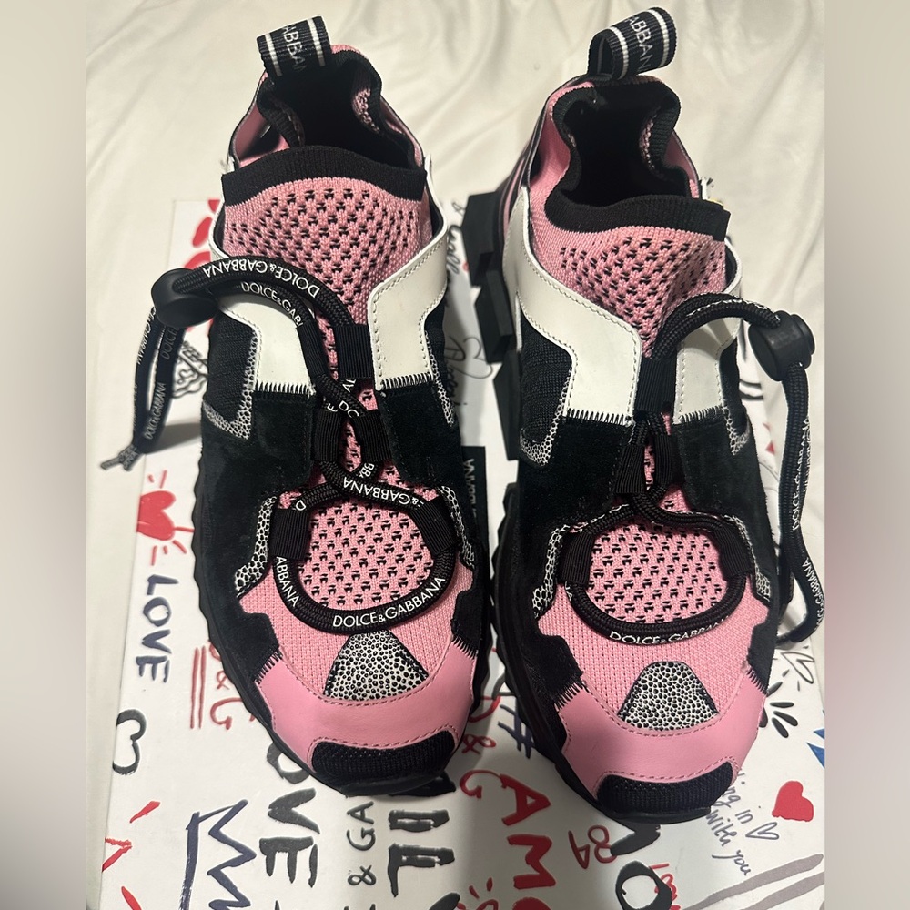 Dolce & Gabbana Pink and Black Women's Sneakers